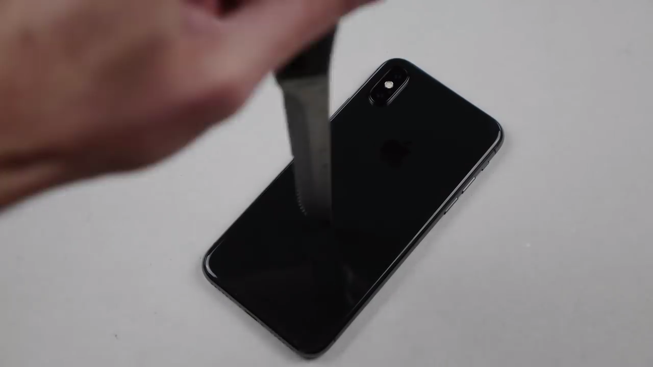  iPhone X Hammer and Knife Scratch Test, iphone x hammer test, iphone x, apple iphone x knife scratch test, techrax, 